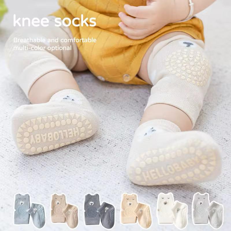 A Set of Protective Baby Crawling Knee Pads and Socks.