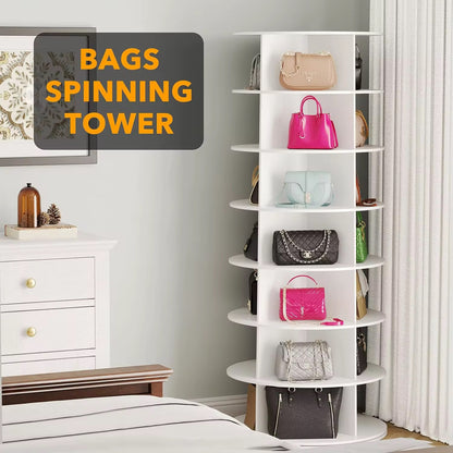 Rotating Shoes and Bags Organizer