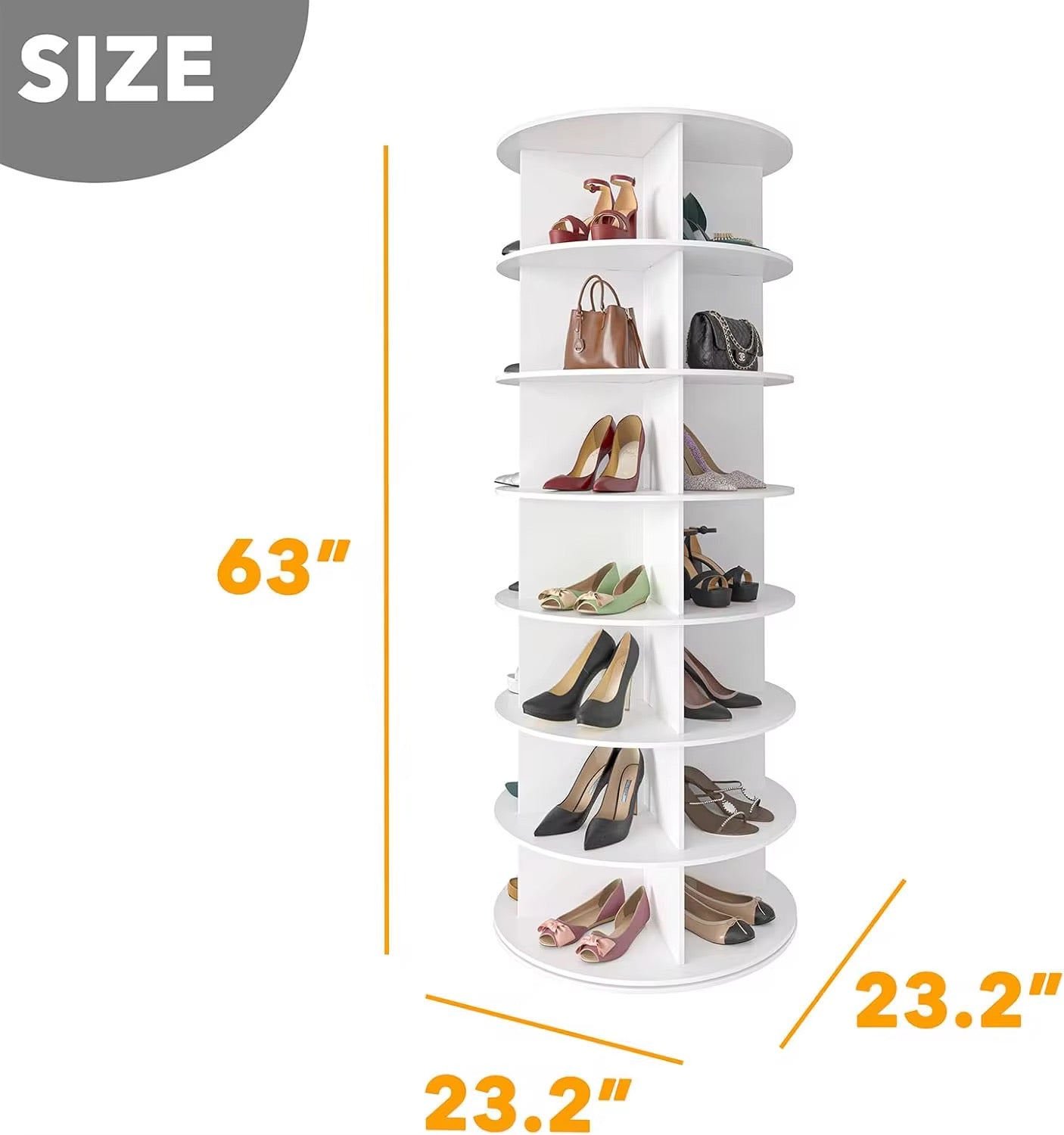 Rotating Shoes and Bags Organizer
