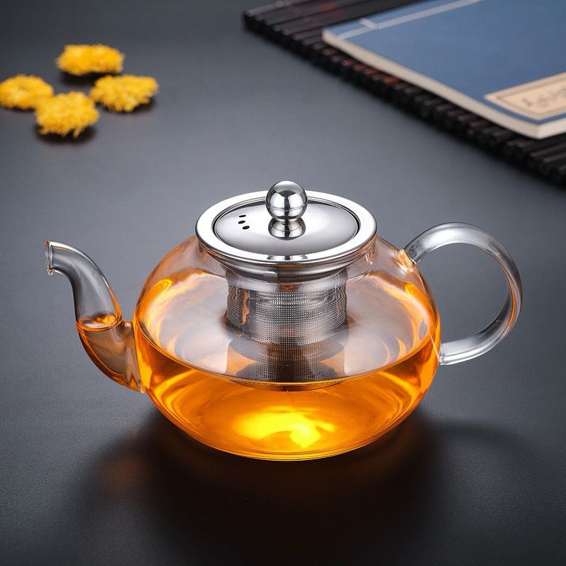 Glass Teapot with Strainer and Tea Cups - CADIEL