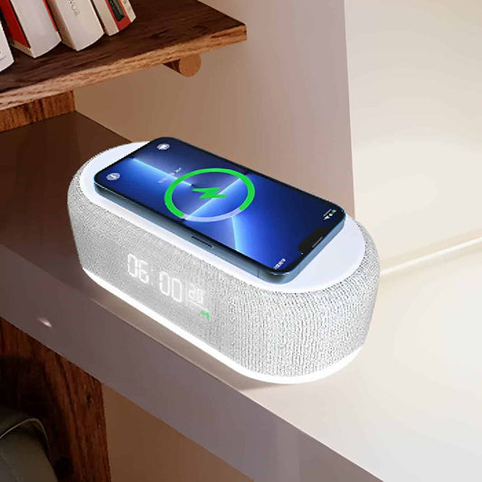 Bedside Light with Digital Alarm Clock and Wireless Fast Charging - CADIEL