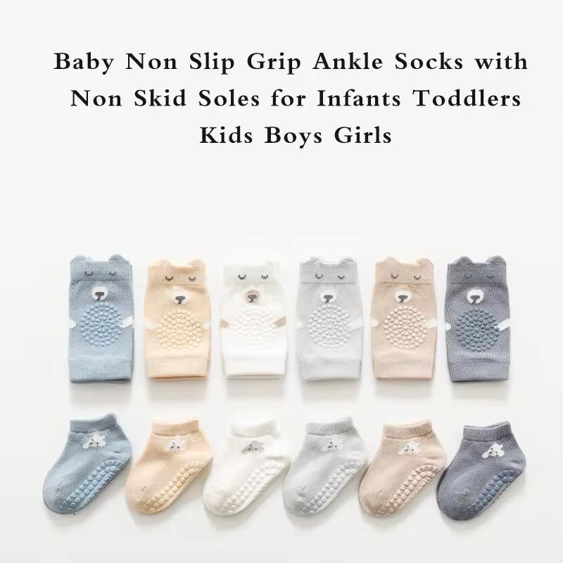 A Set of Protective Baby Crawling Knee Pads and Socks.