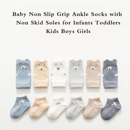 A Set of Protective Baby Crawling Knee Pads and Socks.